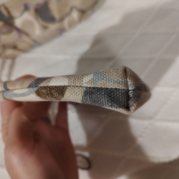 Coach EUC++ 2fer Op Art Signature C Linen Beige Large & Mini Wristlets (W76) - Picture 14 of 15